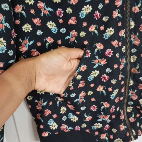 Sybilla Collection Floral Bomber Jacket Sz S Multicolor Zip-Up Lightweight Women - Picture 4 of 12